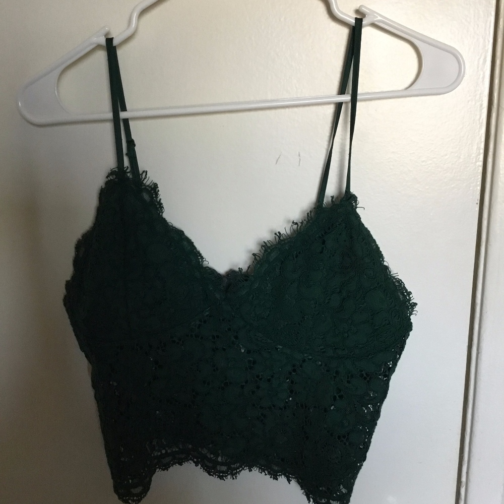 Emerald Green Sexy Lace Bralette Style Top